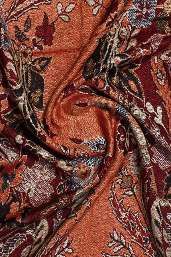 Crimson Bloom Paisley Jacquard Scarf