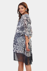  Flowy Fringes Summer Kimono  