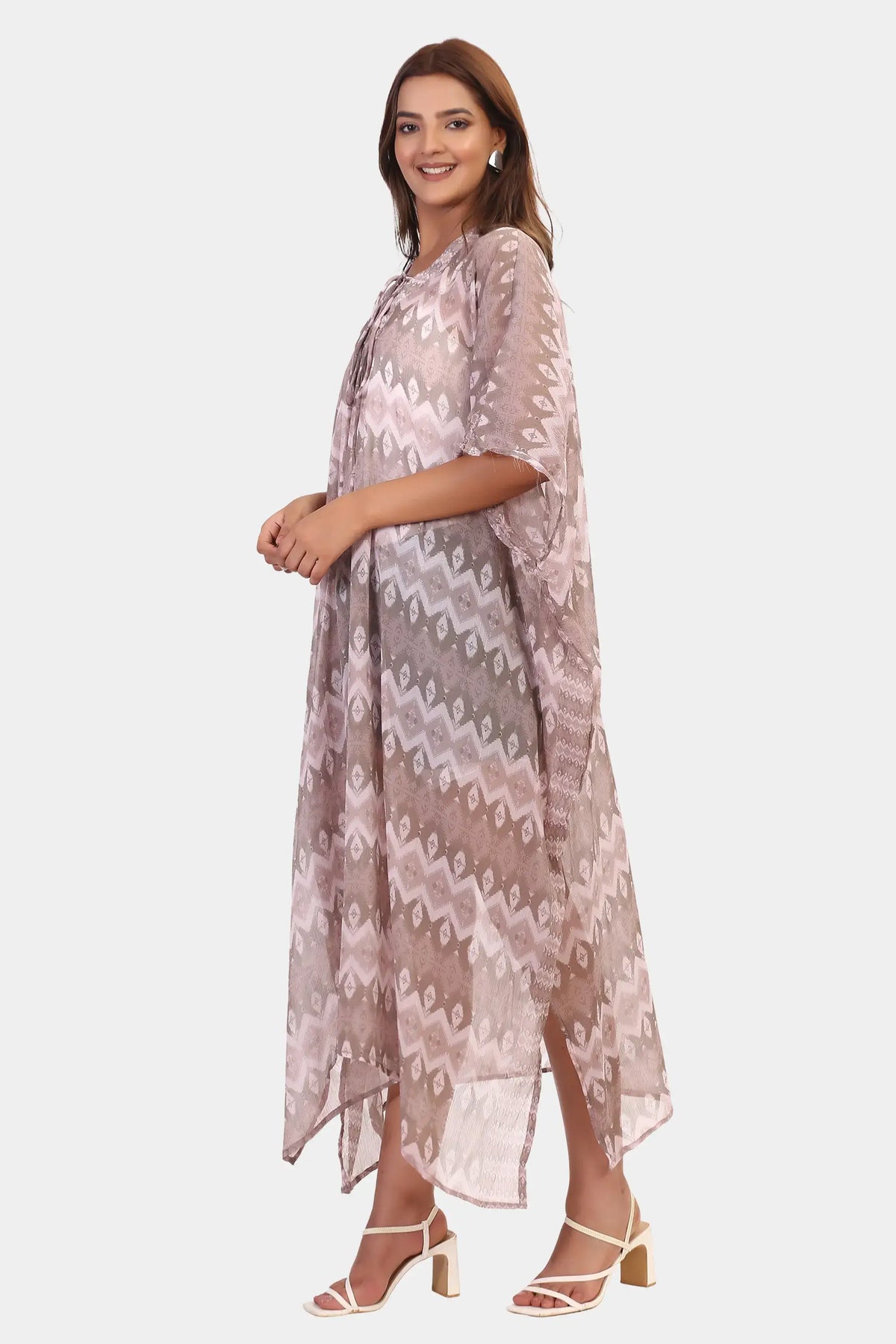 Tropical Escape Printed Kaftan Dress