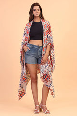 Floral Paisley kimono long cover up jacket