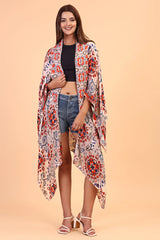 Floral Paisley kimono long cover up jacket