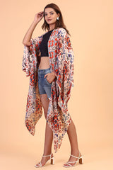 Floral Paisley kimono long cover up jacket