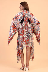 Floral Paisley kimono long cover up jacket