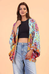 floral knit kimono