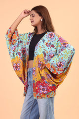 floral knit kimono