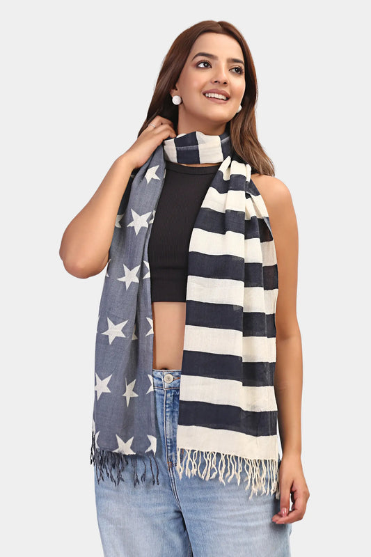 Navy Starburst Scarf