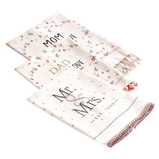 Mini Apparels Kitchen towel set | Mr & Mrs Designed, Soft and Super Absorbent Dish Towels,  Pack of 3