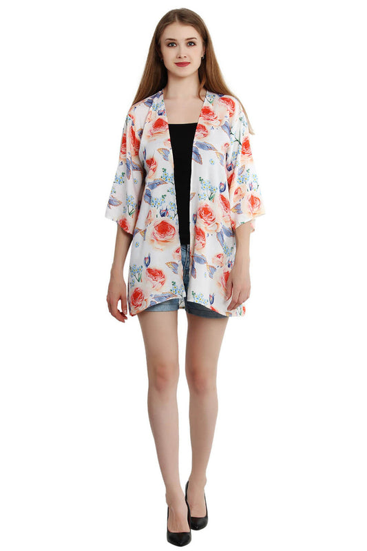 Rosy Retreat Cardi Front Open Kimono