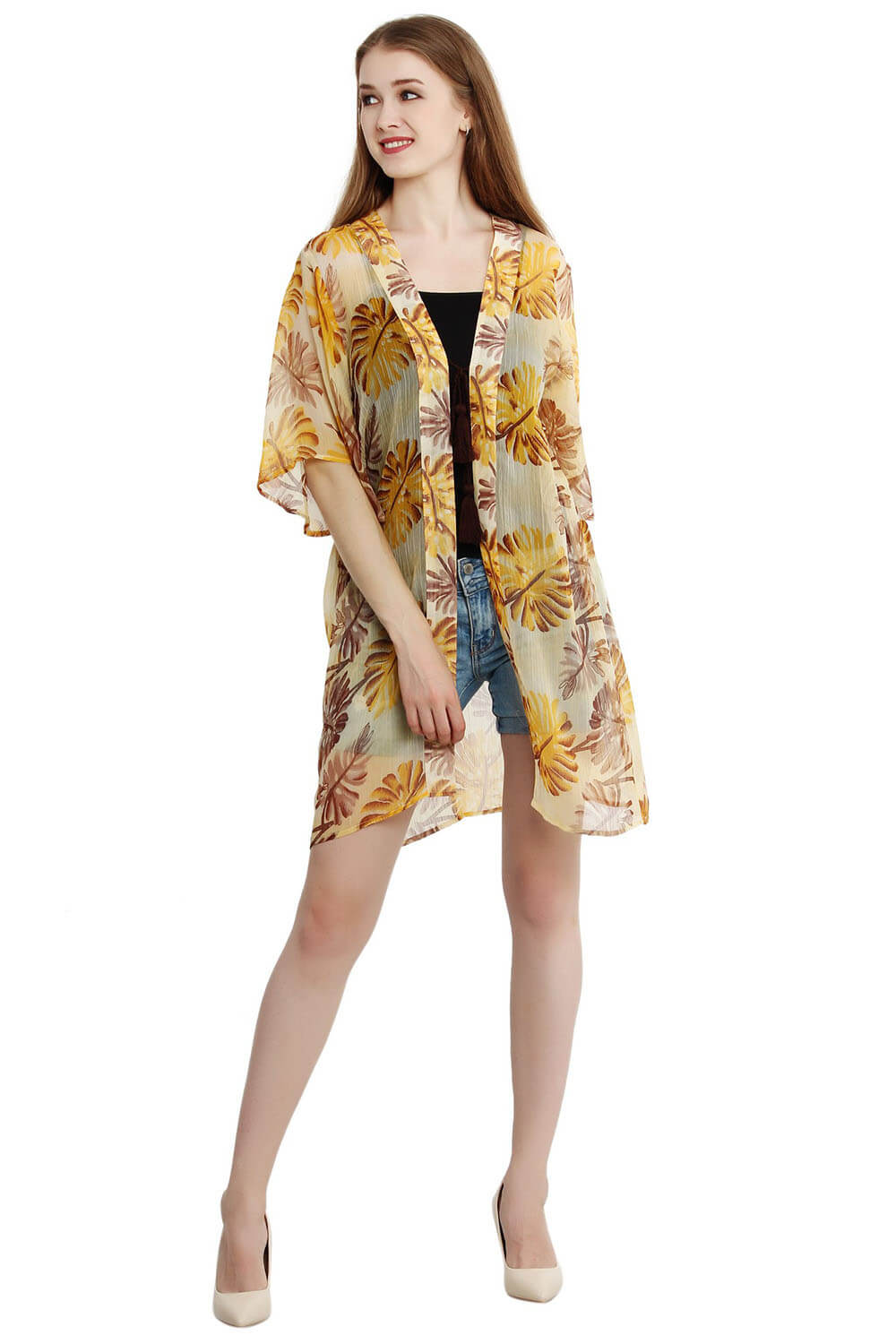 Floral Fiesta Mid-Length Kimono