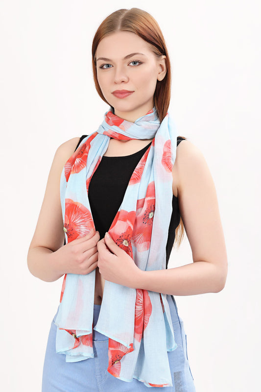 Women scarf shawl Flowers printing sun protection casual