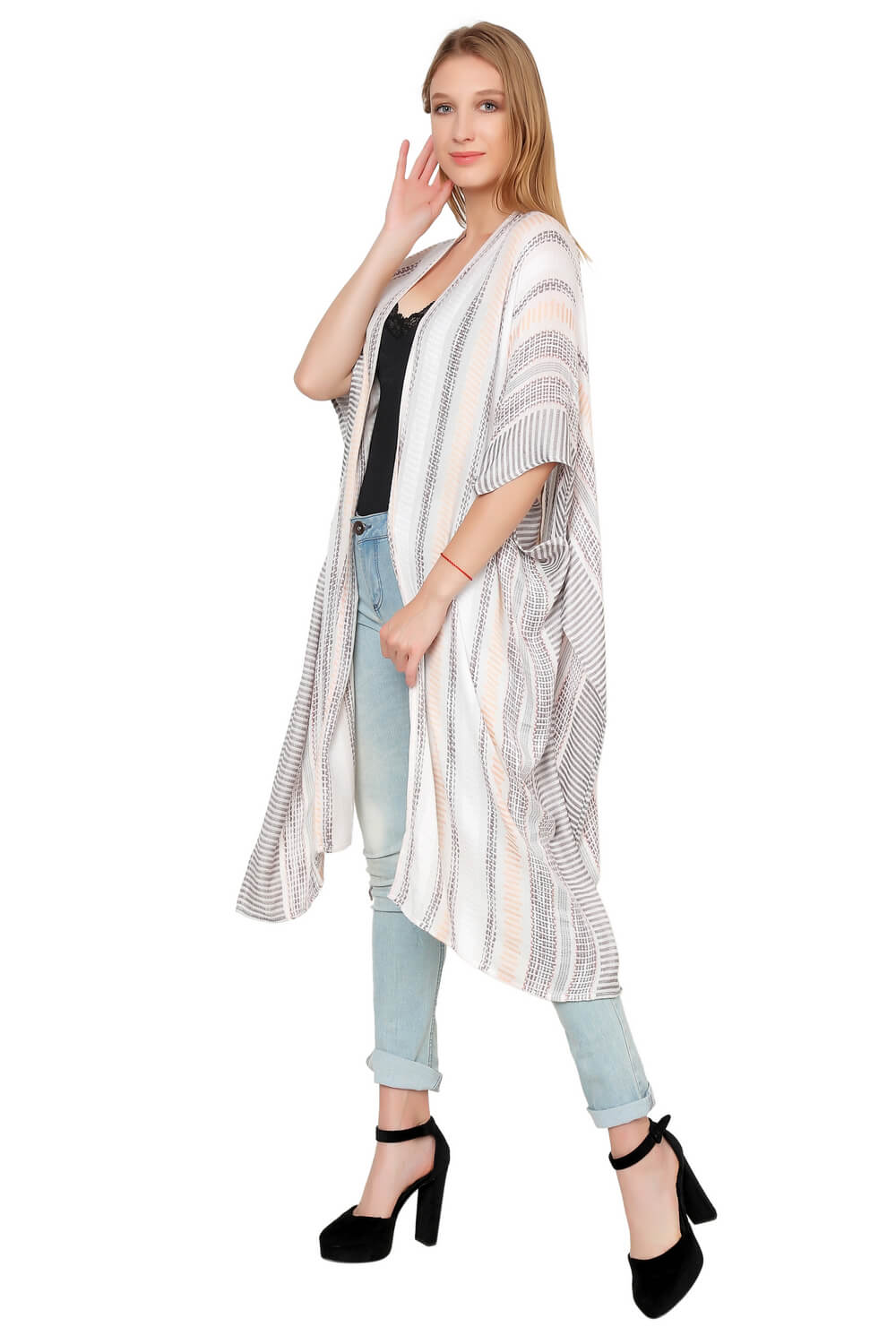 Beach Vibes Stripes Kimono