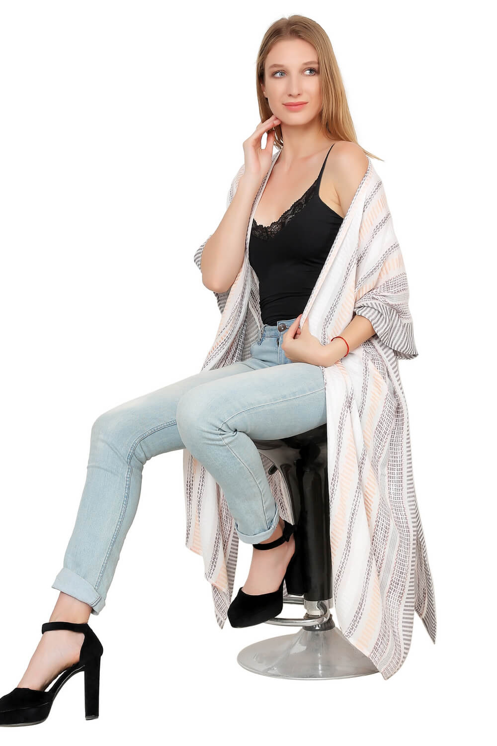 Beach Vibes Stripes Kimono