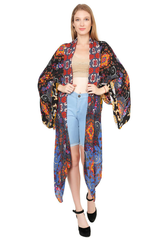 Mix Print Kimono