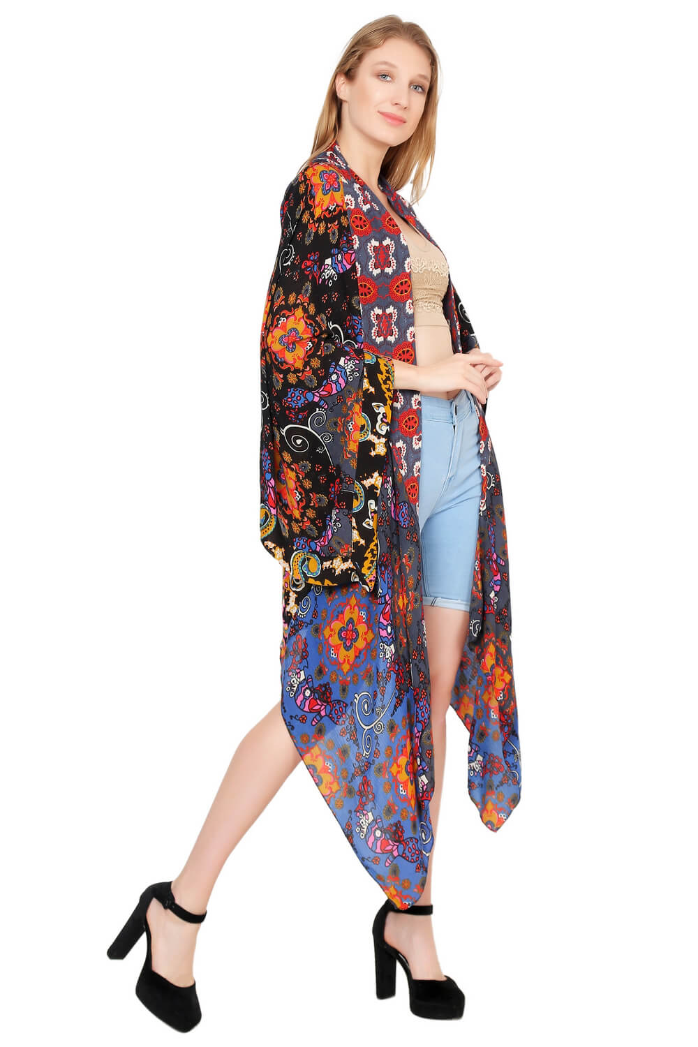 Mix Print Kimono