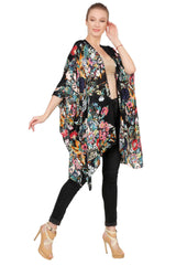 Floral Leaves Open Style Kimono