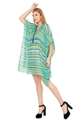 Poncho Stripes Green Kaftan