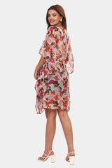 Women’s Orange Floral Short Kaftan 