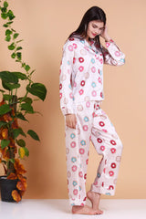 Pajamas Long Sleeve Sleepwear Casual Button Down donut Soft Pjs