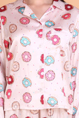 Pajamas Long Sleeve Sleepwear Casual Button Down donut Soft Pjs