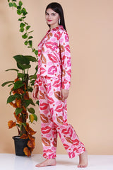 Pink Kiss Lips Women's Soft Pajama Sets