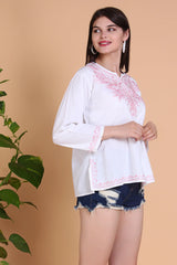 Glamorous Blush Embroidered Top