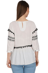 Boho Chic Yoke Embroidered Top