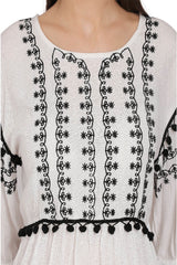 Boho Chic Yoke Embroidered Top