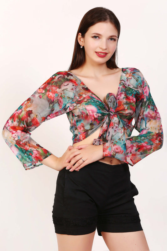 Floral Print Crop Top