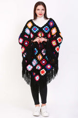 Winter Women's Crochet Sweater Boho Poncho