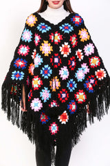 Winter Women's Crochet Sweater Boho Poncho