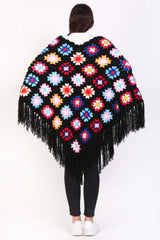 Winter Women's Crochet Sweater Boho Poncho