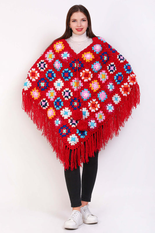 Crochet poncho shawl for women