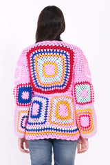 Women's Floral Crochet V Neck Hooded jacket pattern