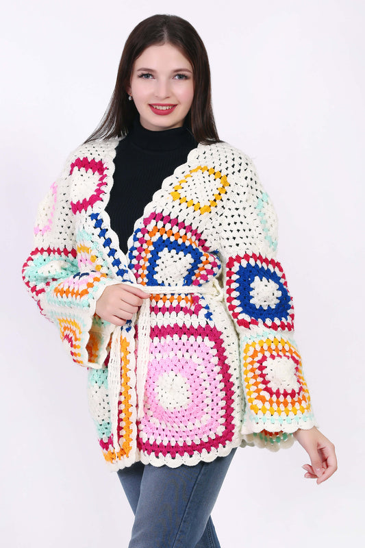 Women's white crochet jacket cover ups Boho Crochet Clothing