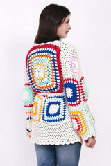 Women's white crochet jacket cover ups Boho Crochet Clothing