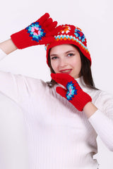 Delighted Granny Square Cap with Gloves