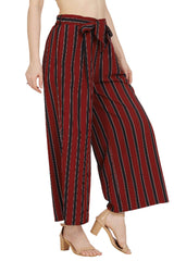 Burgundy Charm Striped Trouser