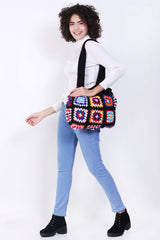 Women's Crochet Granny Square Handbag