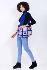 Women's Crochet Granny Square Handbag