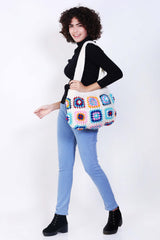 Women's Crochet Granny Square Handbag