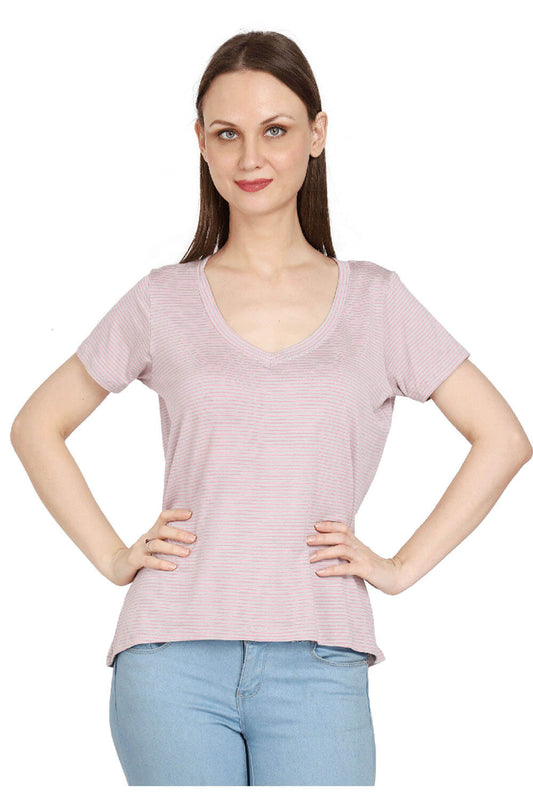 Stylish U-Neck Stripe Top