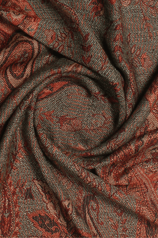 Rich Forest Paisley Jacquard Scarf